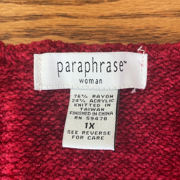 Red cardigan with buttons 1X by Paraphrase - Picture 2 of 4